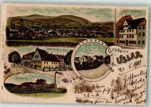 37170 W3418 Uslar 1901 Lithographie Hotel Deutsches Haus Zuckerfabrik Jörns Villen Hotel Bussilliar