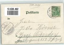 01619 O8401 Kreinitz 1903 Lithographie Geschäftshaus Schnecke Rittergut Anker