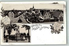 37235 W3436 Hessisch Lichtenau Lithographie Kriegerdenkmal Wappen