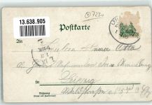 04643 O7230 Geithain 1900 Lithographie Gasthaus Zur Linde Max Köhler Schule Bahnhof Kirche Bahnpost Zug 1031