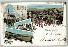 02689 O8608 Wehrsdorf 1904 Lithographie Ober-Wehrsdorf Nieder-Wehrsdorf Schulhaus