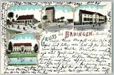 39579 O3501 Badingen b Stendal 1899 Lithographie Rittergut Park Pfarrhaus