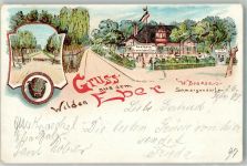 10115 W1000 Schmargendorf 1899 Lithographie Gasthaus Wilder Eber