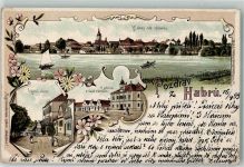 Habry Habern 1899 Lithographie Rathaus