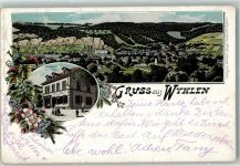 79639 W7889 Wyhlen 1899 Lithographie Gasthaus zum Engel