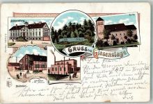39606 O3541 Giesenslage 1901 Lithographie Schloß Hannenberg Gasthaus Müller Molkerei Waldsee