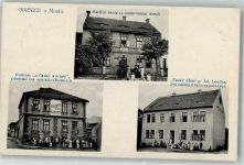 Obrnice Obernitz 1919 - Gasthaus zur böhmischen Krone Maticni Schule
