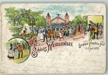 10115 O1120 Weißensee 1904 Lithographie Sommer-Freuden-Fest 1897 Der Hochzeitszug