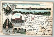 Woldenberg Dobiegniew 1899 Lithographie Kirche Denkmal Storchnest