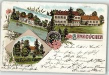 Berneuchen Barnowko 1899 Lithographie Schloss Gasthaus Stephan Postamt Kirche