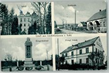 Kotzenau Chocianów - Schloss Dorfstraße Ev. Schule Kriegerdenkmal