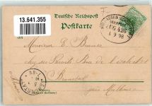 68560 Hirsingue Hirsingen 1898 Lithographie Bahnpost Mühlhausen-Pfirt Zug 426 Rathaus