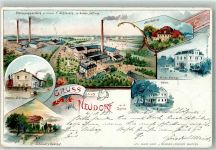 Neudorf Nowice 1899 Lithographie Neues Schloß Gasthaus Schmidt Altes Schloß Stanzpappenfabrik Schlerath
