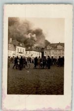 02742 O8713 Neusalza-Spremberg Foto AK Brand des Gasthaus Ratskeller Ort handschriftlich