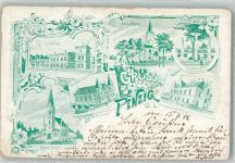 Penzig Piensk 1906 - Kath. Kirche Bahnhof Postamt Ev. Kirche Kriegerdenkmal