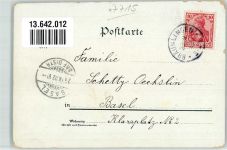 78199 W7715 Bräunlingen 1902 Lithographie Gasthaus zum Ochsen Stadtkirche