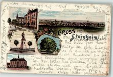 32839 W4939 Steinheim , Westf 1898 Lithographie St. Marcus-Linde St. Rochus Hospital Kriegerdenkmal Pyrmonter Straße