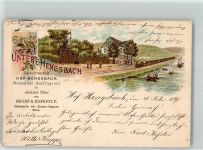 57072 W5900 Eiserfeld 1908 Lithographie Unter-Hengsbach Gasthaus Hof Hengsbach Eisenbahn