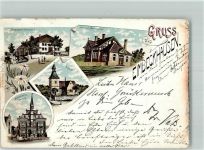 31848 W3252 Eimbeckhausen 1899 Lithographie Herrschaftl. Schloß Gasthaus Sporleder Forsthaus Hemhausen Kirche