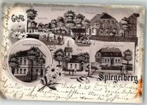 71579 W7151 Spiegelberg , Württ 1901 Lithographie Dorfstraße Schulzenamt Pfarrhaus Gasthaus Kretschmann Zeidier's Besitzung