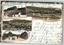02689 O8608 Wehrsdorf 1902 Lithographie Gasthaus & Materialwarenhandlung Hensel