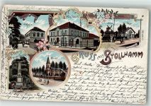 26969 W2890 Stollhamm Lithographie Kriegerdenkmal Schule Harms-Hotel Mühle Post Erh. II Eckmangel u. Stauchung