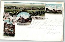 99765 O5504 Heringen , Helme 1899 Lithographie Schloß Osermühle Rathaus Zuckerfabrik