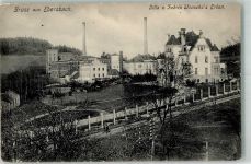 02730 O8705 Ebersbach , Sachs Foto AK Villa und Fabrik Wünsche's Erben