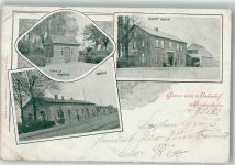 24582 W2352 Bordesholm 1902 - Gasthaus Bustorff Garten Kegelbahn Bahnhof Bahnpost Hamburg-Kiel Zg. 31