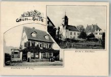 73760 W7302 Ruit auf den Fildern 1916 - Handlung Fritz Pfarrhaus Ruiter Kirche
