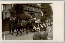 07980 O6602 Berga , Elster Privatfoto AK Festumzug Festwagen Ort handschriftlich