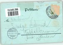 79423 W7843 Heitersheim 1899 Gebrauchsspuren Lithographie Mondschein Gasthaus