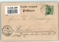 16356 O1281 Schönfeld b Bernau b Berlin 1900 Gebrauchsspuren Lithographie Gasthaus Bausdorf Flußufer Möwen Kirche