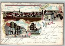 58566 W5883 Kierspe 1900 Lithographie Hotel Plate Kriegerdenkmal Berliner Hof