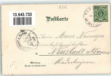73765 W7303 Neuhausen auf den Fildern 1898 Lithographie Rathaus Kirche Bahnhof