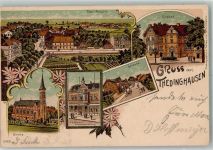 27321 W2819 Thedinghausen 1900 Lithographie Erbhof Kirche A.H. Lüesse Uhrenhandlung