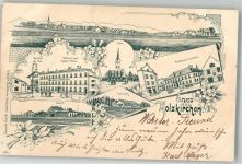 83607 W8150 Holzkirchen , Oberbay 1897 Lithographie Gasthaus zum Hausl-Bräu Taubenberg Bahnhof
