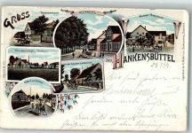 29386 W3122 Hankensbüttel 1899 Lithographie Marktplatz Gasthaus Mentzhausen