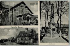 19309 O2805 Lenzen Elbe - Bahnpost Zug 224 12.8.28 Neue Turnhalle Jahndenkmal Gasthaus zur Eisenbahn