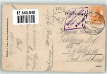 79650 W7860 Raitbach im Wiesental 1917 - Stempel Überwachungsstelle Freiburg Gasthaus-Pension zum Auerhahn