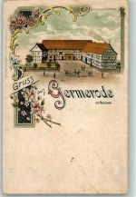 37290 W3447 Germerode Gebrauchsspuren Lithographie Bauernhof