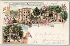 10115 W1000 Friedenau 1900 Gebrauchsspuren Lithographie Gasthaus Kaiser Wilhelm-Garten Konzert-Garten