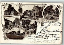 29386 W3122 Hankensbüttel 1898 Lithographie Postamt Kloster Isenhagener Weg Schweinemarkt