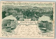 58553 W5884 Oberbrügge 1904 Lithographie Hotel Süderland Bahnhof Eisenbahn