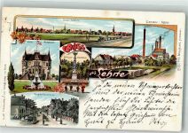 31275 W3160 Lehrte b Hannover 1899 Lithographie Villa Nordstern Cement-Fabrik Kriegerdenkmal