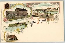 27318 W2812 Hoya , Weser Lithographie Bahnhof Weserbrücke Schloss Kriegerdenkmal
