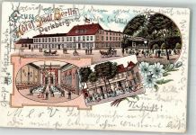 19348 O2910 Perleberg 1901 Lithographie Hotel Stadt Berlin