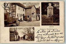 99444 O6821 Neckeroda - Posthilfstelle Neckeroda Gasthaus zur Linde Motorrad LKW Dorfstraße Ehrenmal