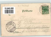 59174 W4708 Kamen , Westf 1899 Lithographie Krankenhaus Amtsgericht Rathaus Ev. Kirche Bahnpost Köln-Hannover Zg. 203 Verlag Ottmar Zieher-München