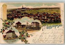 88416 W7955 Ochsenhausen 1907 Lithographie Rathaus Schwanenteich Bahnhof Hotel Vogelbeeren